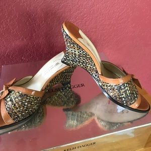 Brown Leather Platform High Heel